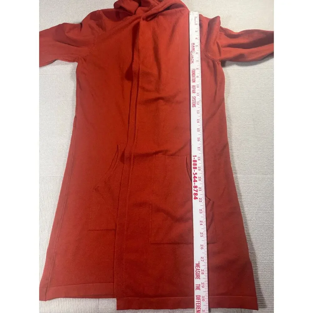 Cyrus Womens M Open Front Hooded Cardigan Cozy Casual Spooky Season Orange Knit